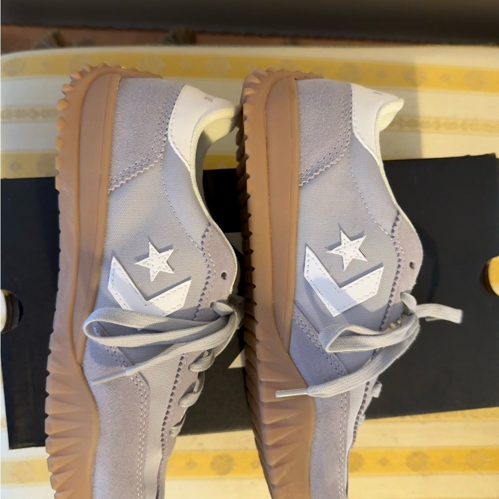 Converse Women's Light Lavender Suede Sneakers with Gum Sole - Picture 2 of 5